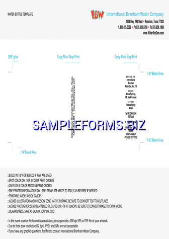 Water Bottle Label Template 2 pdf free